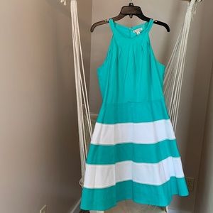 Women’s size 10 dress. Aqua and white fit & flare